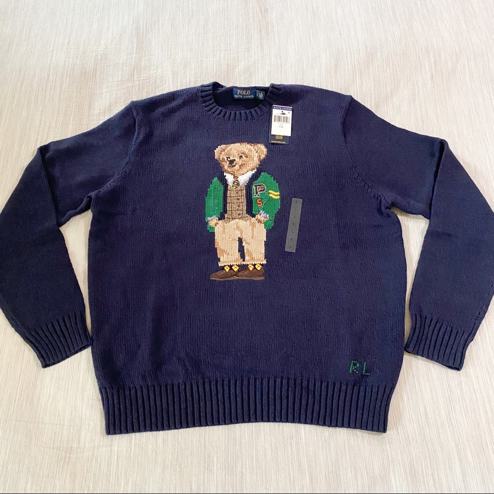 Ralph Lauren Letterman Bear Crewneck Sweater - Picture 4 of 15